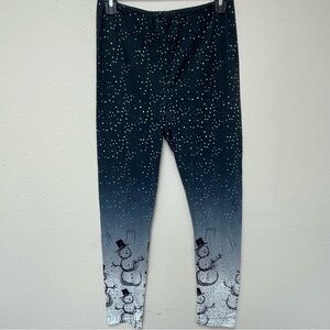 VENUS Snowman Leggings - Black, Gray & White, Medium